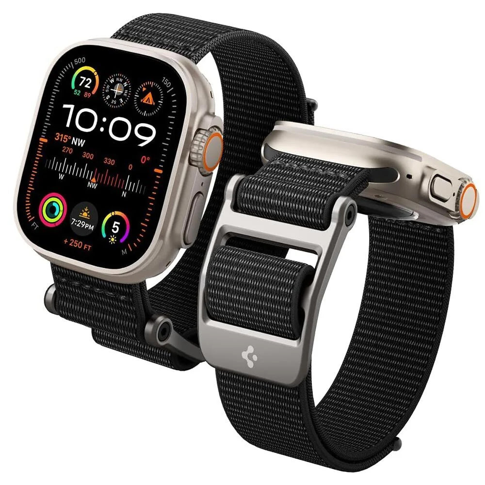 Curea pentru Apple Watch 12/11/10/9/8/7/SE (3/2/1 Gen)/6/5/4/(44mm/45mm)/ Ultra 4/3/2/1 (46mm/49mm) - Spigen DuraPro Flex (AMP02465) - Black
