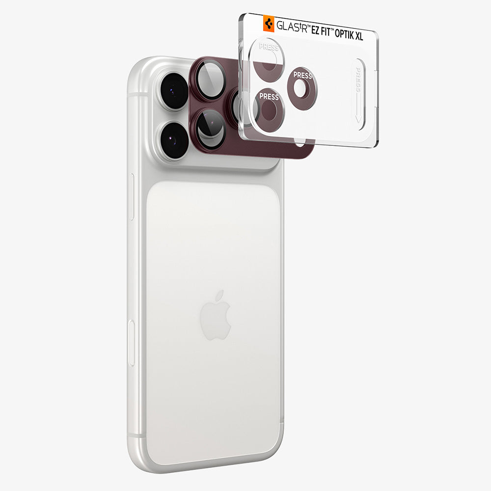 Folie de protectie Spigen Optik.tR EZ Fit Pro XL compatibil cu iPhone 18 Pro, Visiniu