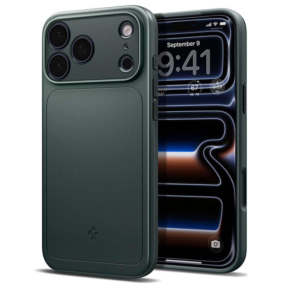 Husa de protectie Spigen Thin Fit compatibil cu iPhone 17 Pro / iPhone 18 Pro, Verde inchis