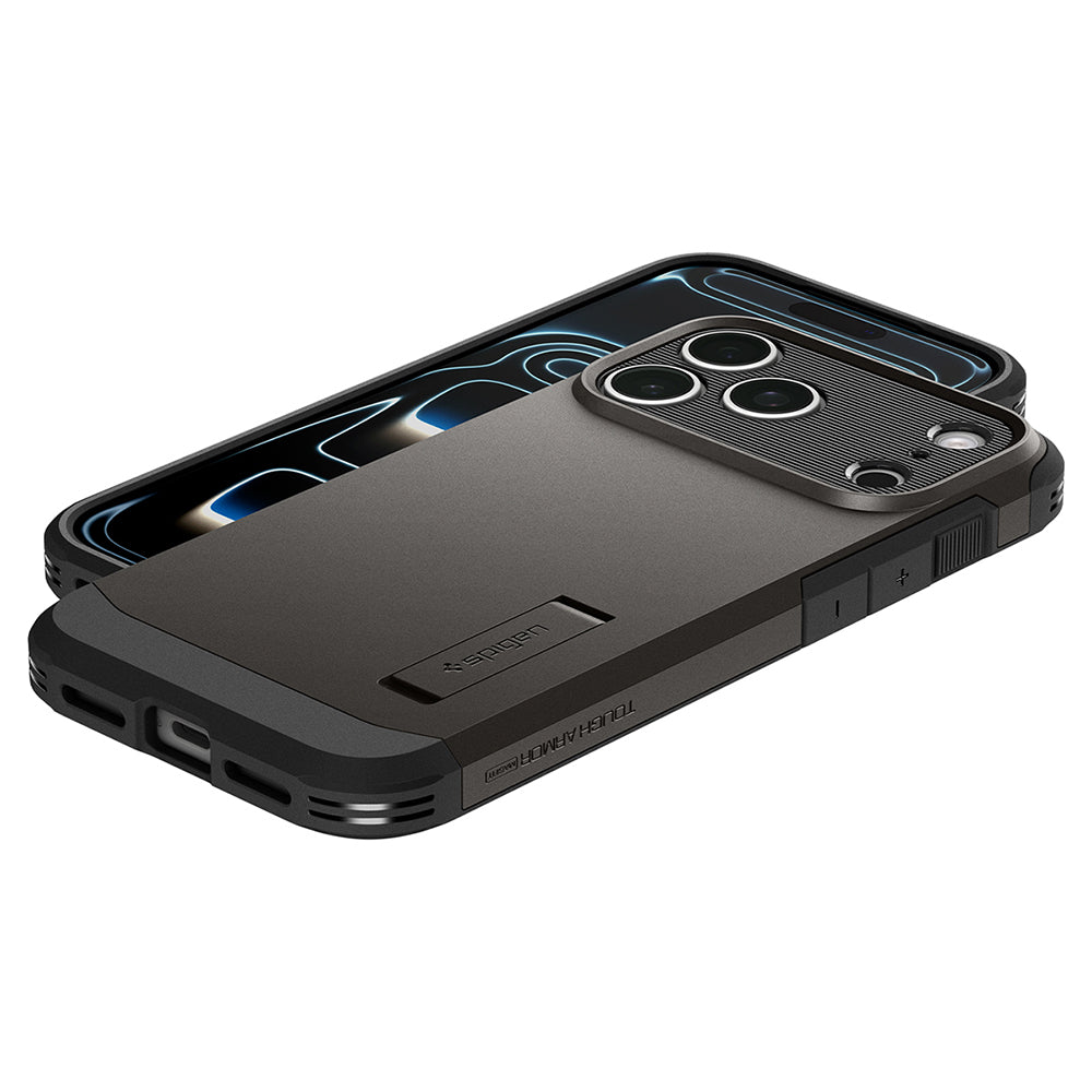 Husa de protectie Spigen Tough Armor compatibil cu iPhone 17 Pro Max / iPhone 18 Pro Max, Gri