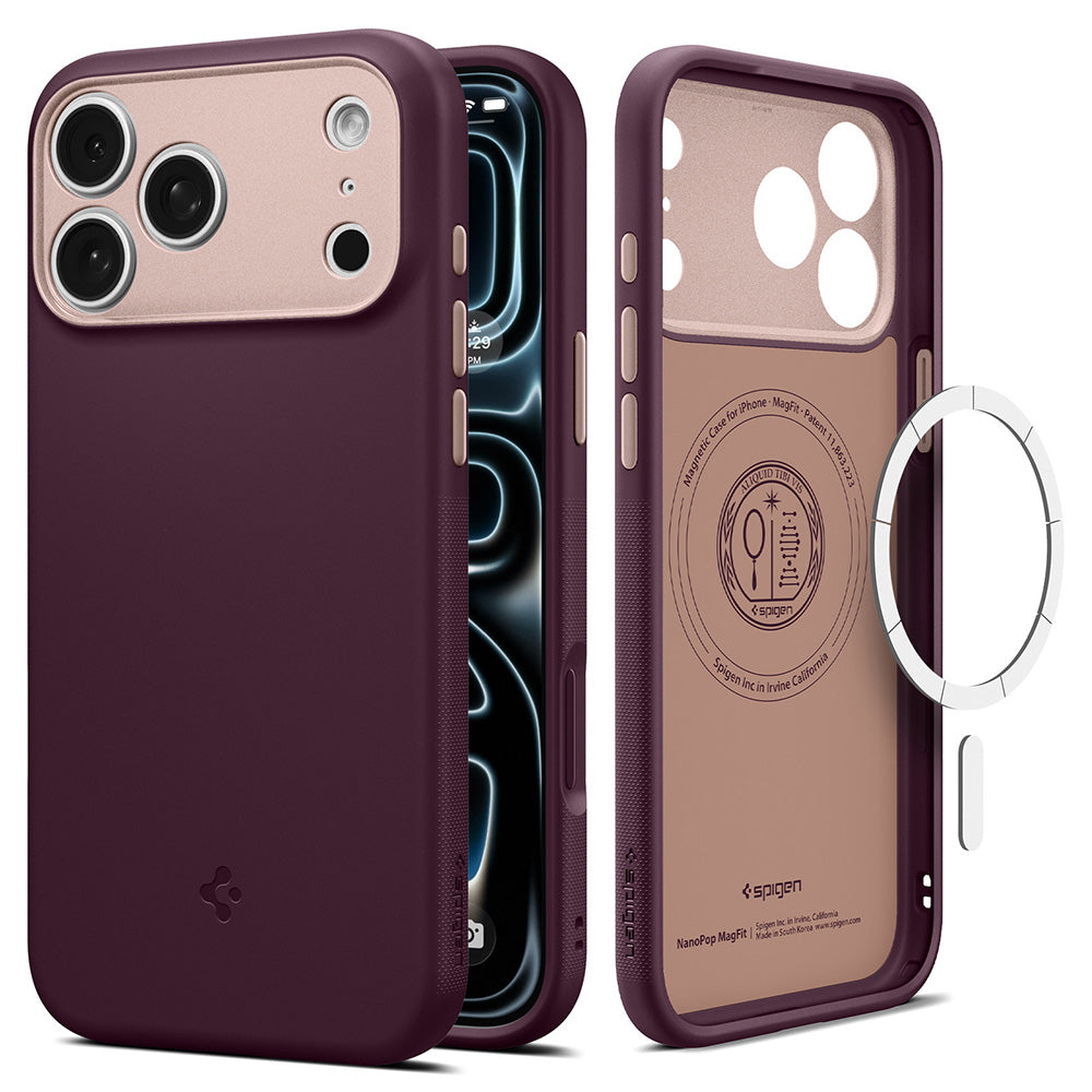 Husa de protectie Spigen Caseology Nano Pop compatibil cu iPhone 17 Pro / iPhone 18 Pro, Bordo