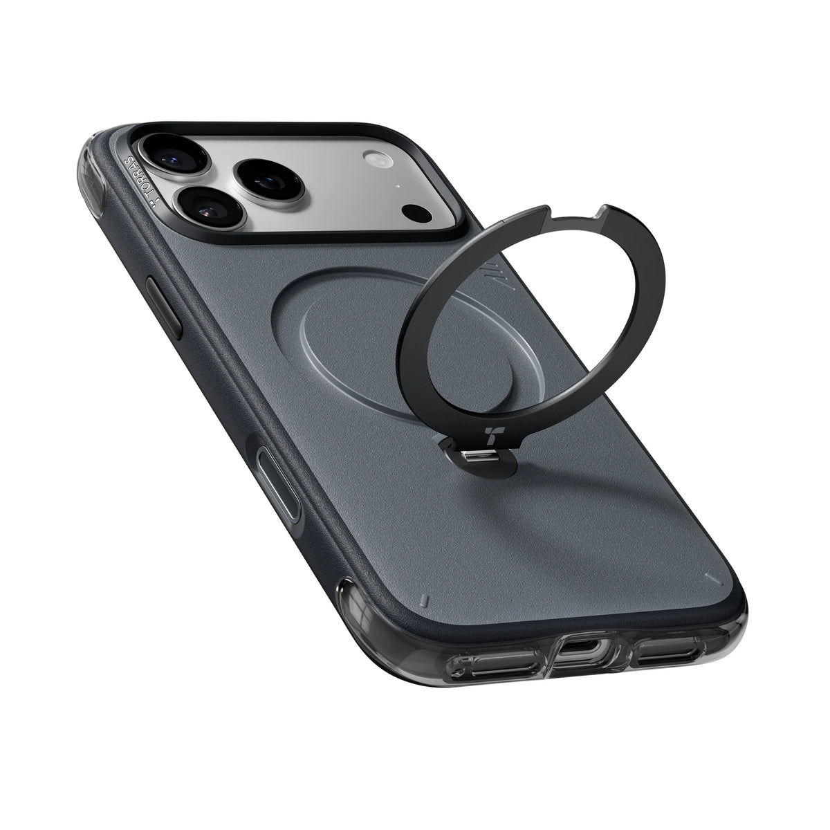 Husa de protectie Torras Ostand Q3 Air Essential compatibil cu iPhone 18 Pro / iPhone 17 Pro, Negru