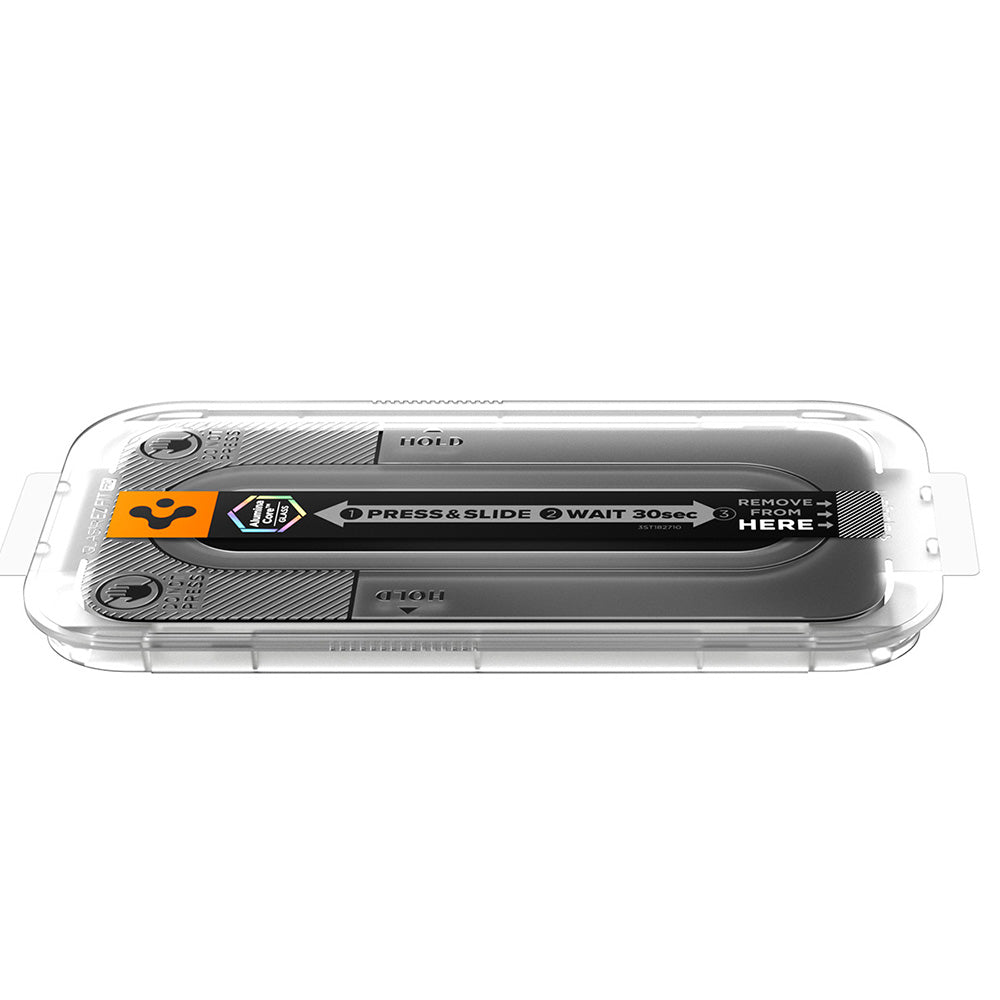 Folie de protectie Spigen Glas.tR EZ-FIT Pro HD compatibil cu iPhone 16 Pro / iPhone 17 / iPhone 17 Pro, Transparent