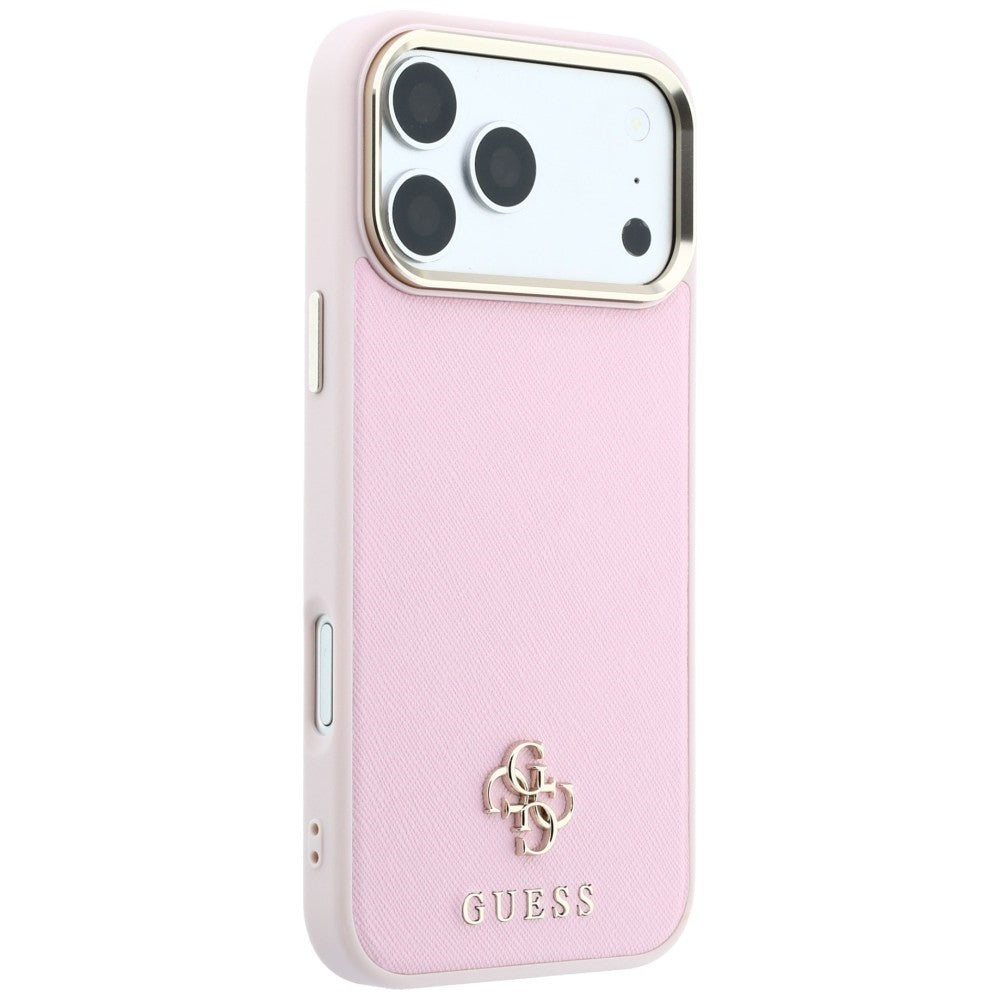 Husa de protectie Guess Saffiano compatibil cu iPhone 17 Pro Max / iPhone 18 Pro Max, Roz