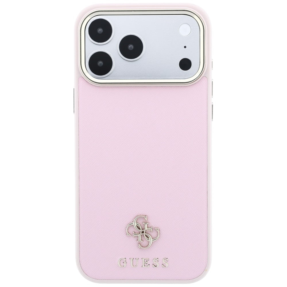 Husa de protectie Guess Saffiano compatibil cu iPhone 17 Pro Max / iPhone 18 Pro Max, Roz