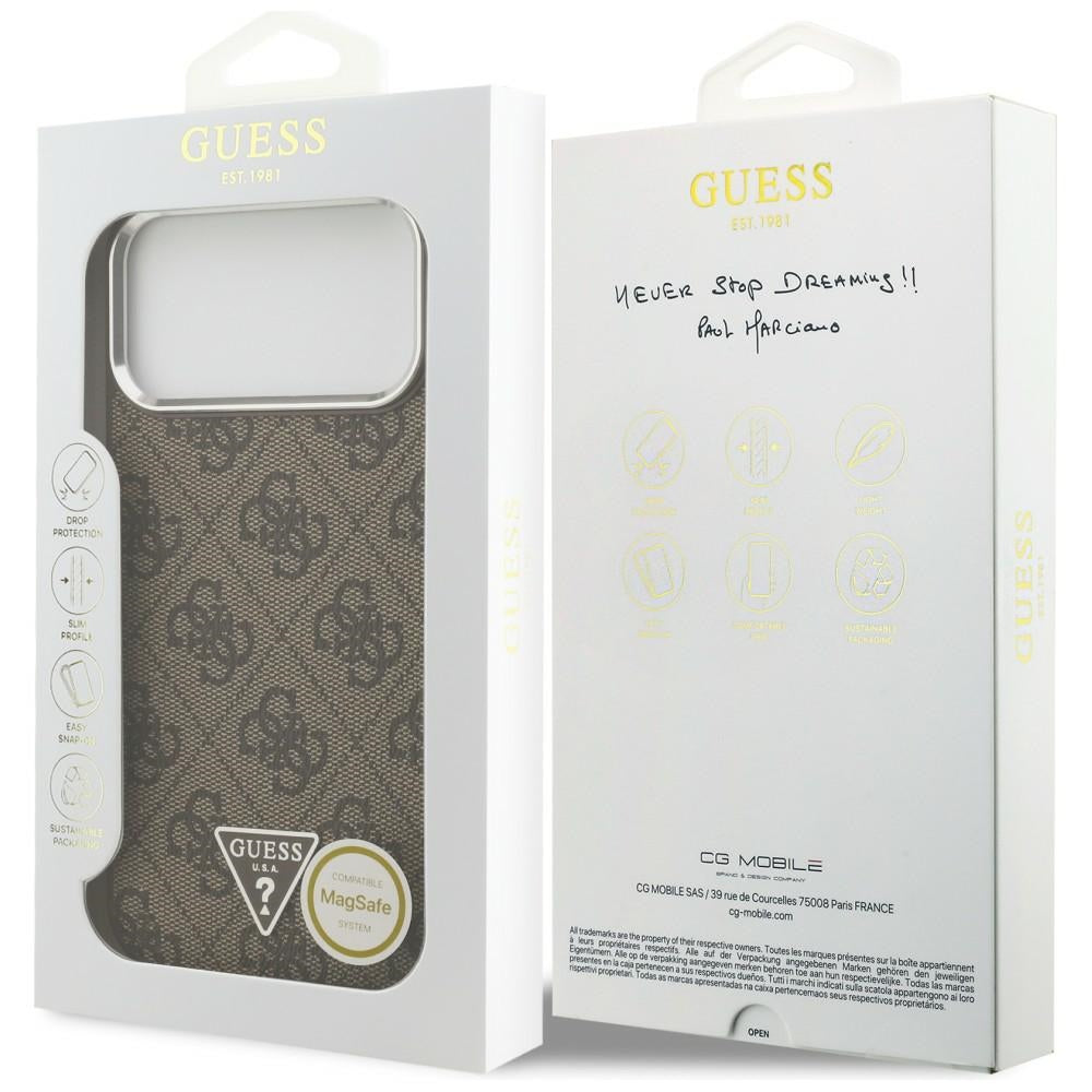 Husa de protectie Guess Hardcase 4G compatibil cu iPhone 18 Pro Max / iPhone 17 Pro Max, Maro