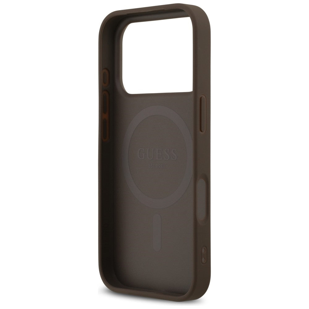 Husa de protectie Guess Leather 4G compatibil cu iPhone 18 Pro / iPhone 17 Pro, Maro