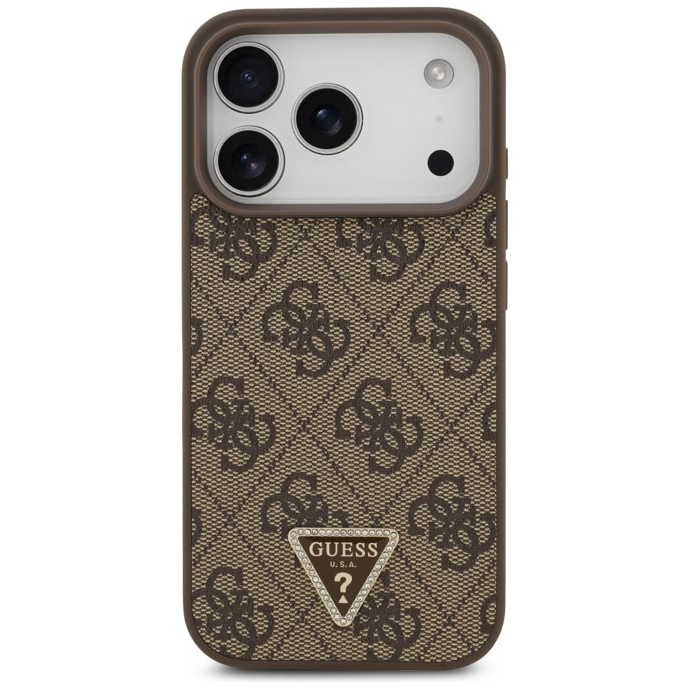Husa de protectie Guess Leather 4G compatibil cu iPhone 18 Pro / iPhone 17 Pro, Maro