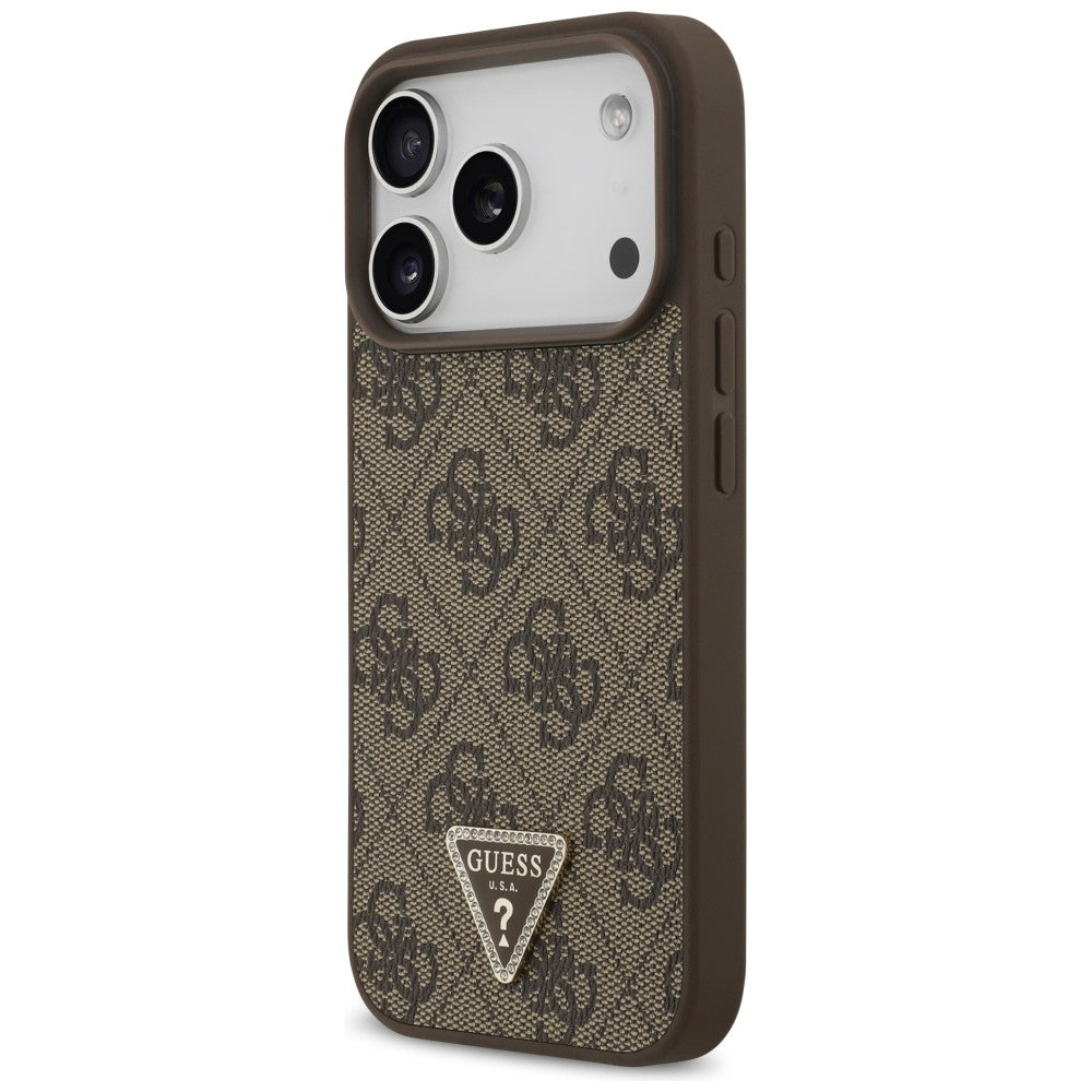 Husa de protectie Guess Leather 4G compatibil cu iPhone 18 Pro / iPhone 17 Pro, Maro