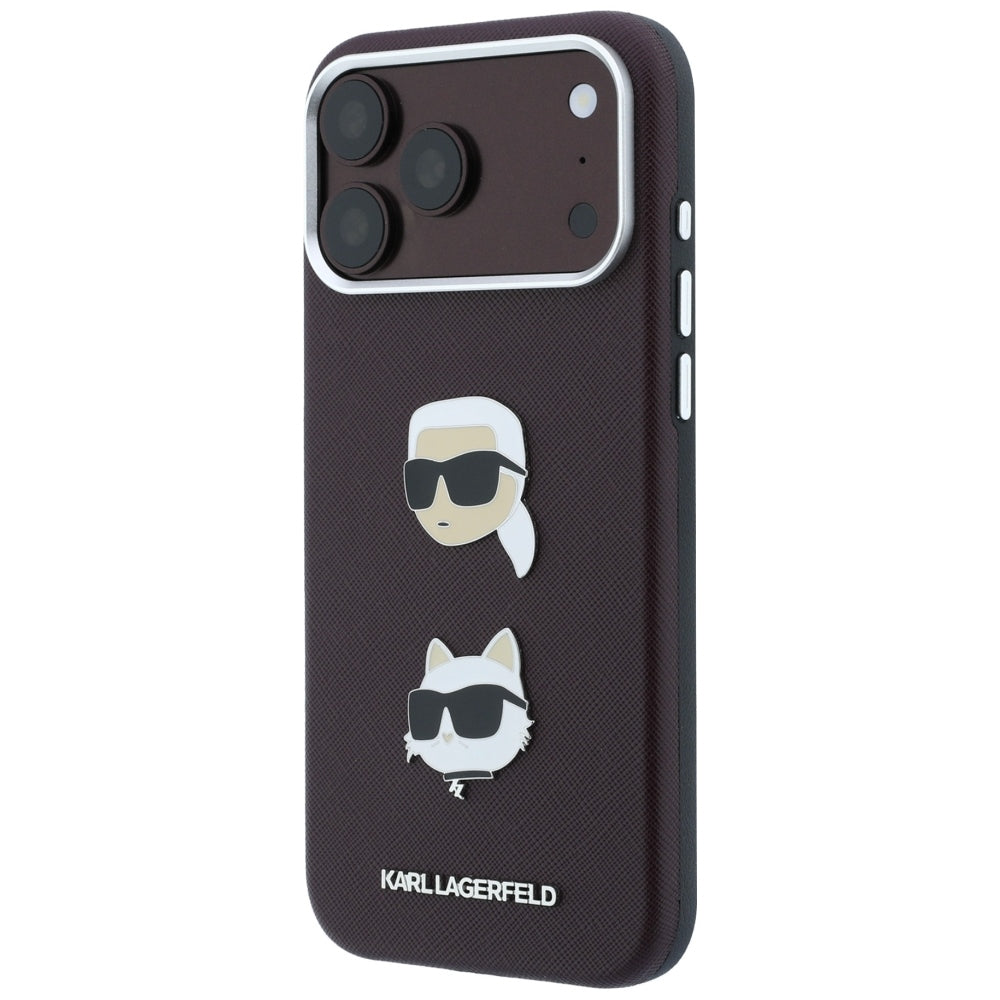 Husa de protectie Karl Lagerfeld Saffiano compatibil cu iPhone 18 Pro / iPhone 17 Pro, Bordo