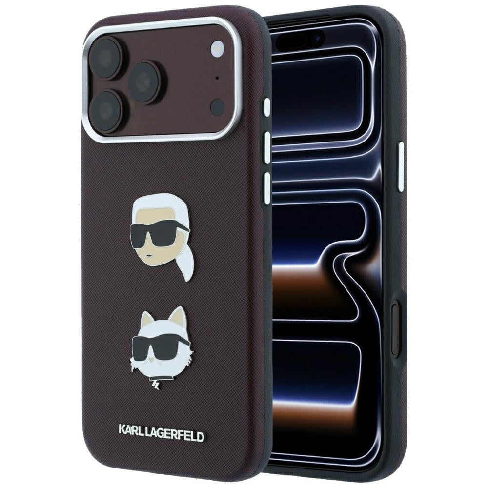 Husa de protectie Karl Lagerfeld Saffiano compatibil cu iPhone 18 Pro / iPhone 17 Pro, Bordo