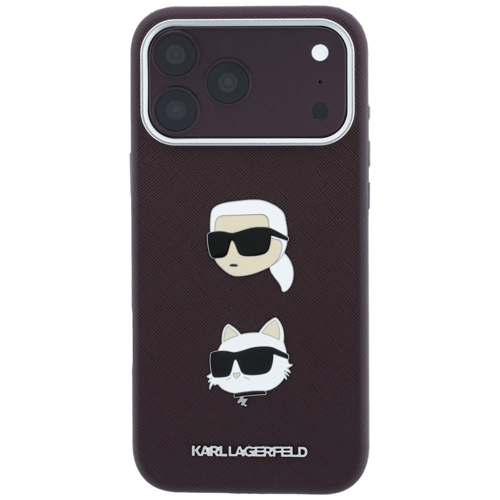 Husa de protectie Karl Lagerfeld Saffiano compatibil cu iPhone 18 Pro / iPhone 17 Pro, Bordo