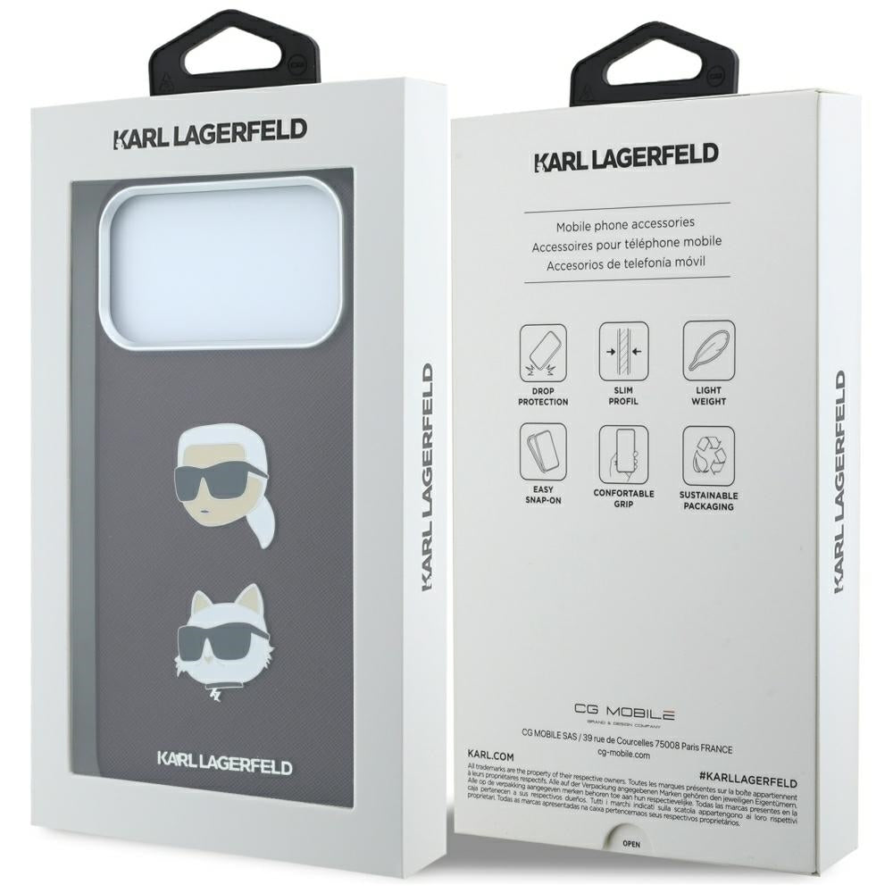 Husa de protectie Karl Lagerfeld Saffiano compatibil cu iPhone 18 Pro / iPhone 17 Pro, Bordo