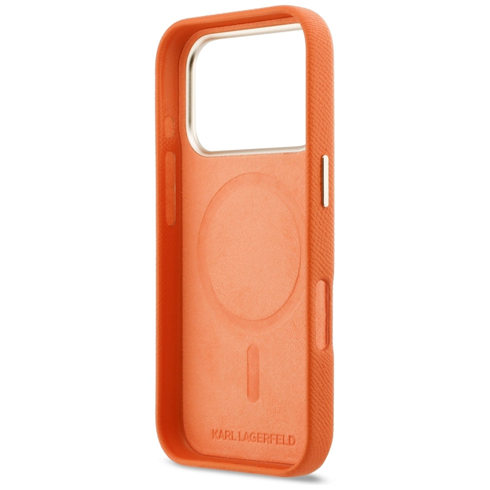 Husa de protectie Karl Lagerfeld compatibil cu iPhone 18 Pro / iPhone 17 Pro, Portocaliu