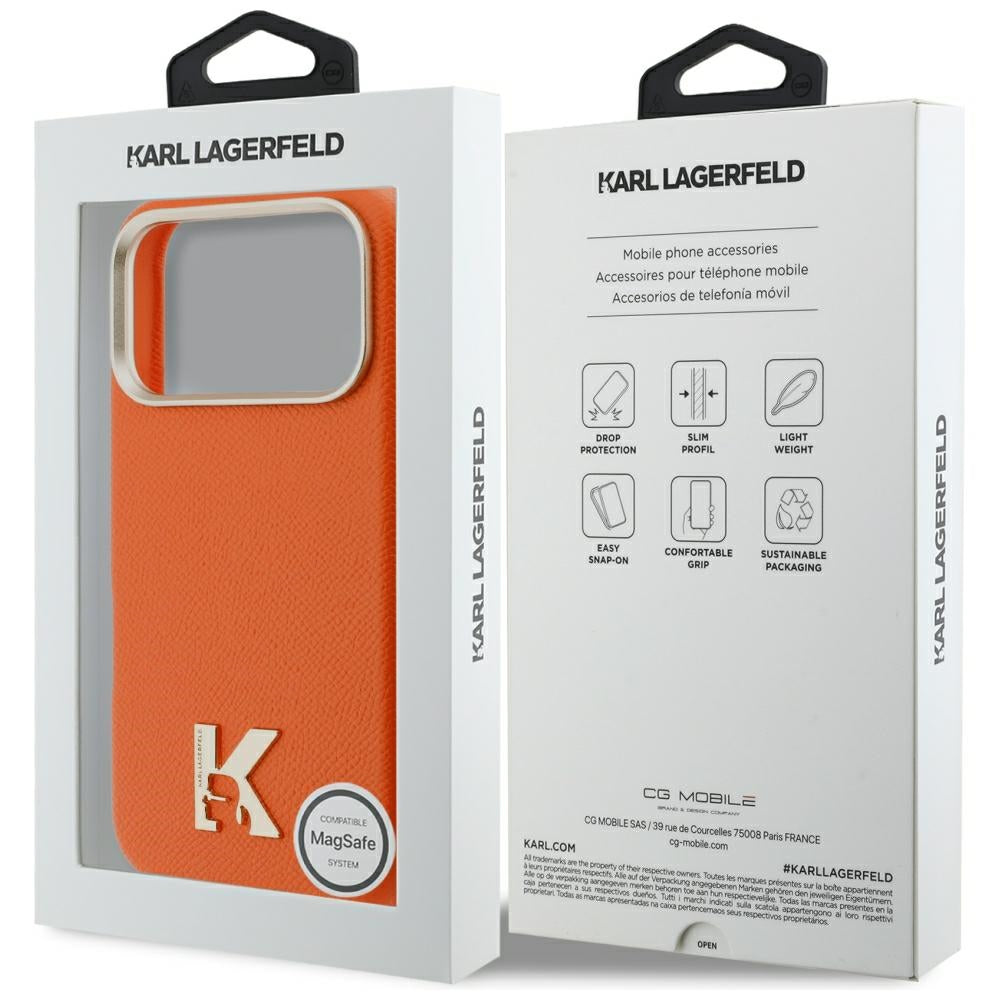 Husa de protectie Karl Lagerfeld compatibil cu iPhone 18 Pro Max / iPhone 17 Pro Max, Portocaliu