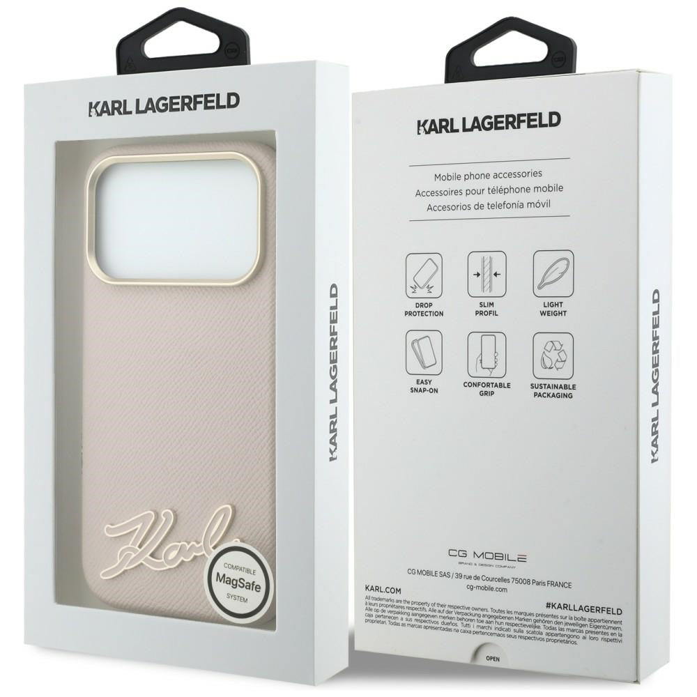 Husa de protectie Karl Lagerfeld compatibil cu iPhone 18 Pro / iPhone 17 Pro, Roz