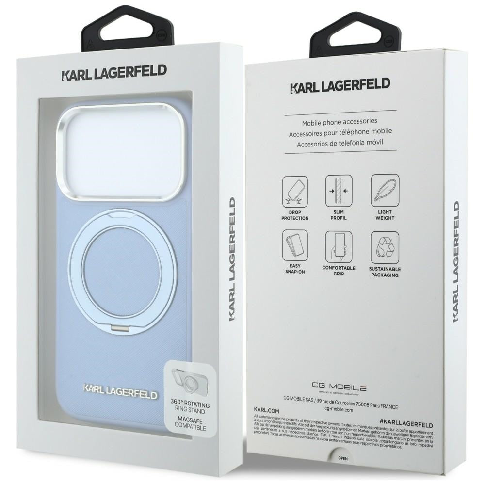 Husa de protectie Karl Lagerfeld Saffiano compatibil cu iPhone 18 Pro Max / iPhone 17 Pro Max, Albastru