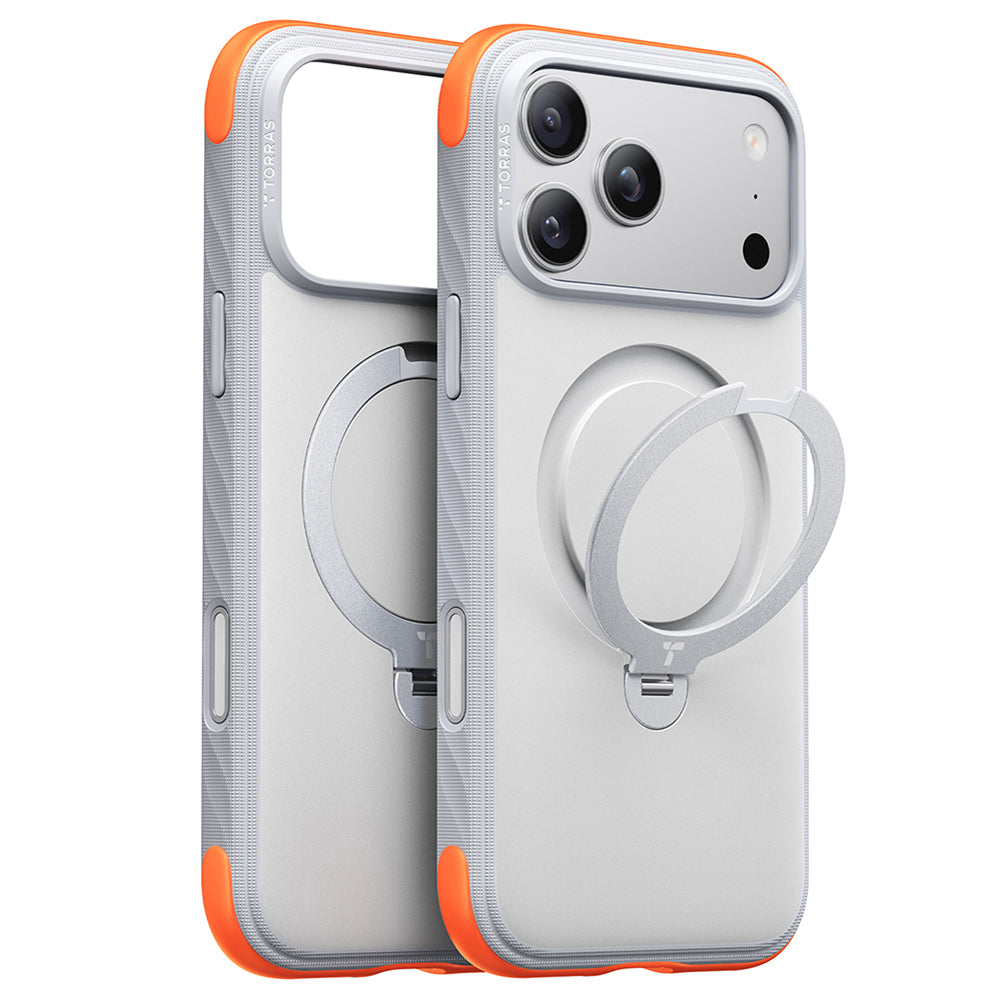 Husa de protectie Torras Ostand Q3 compatibil cu iPhone 18 Pro / iPhone 17 Pro, Alb