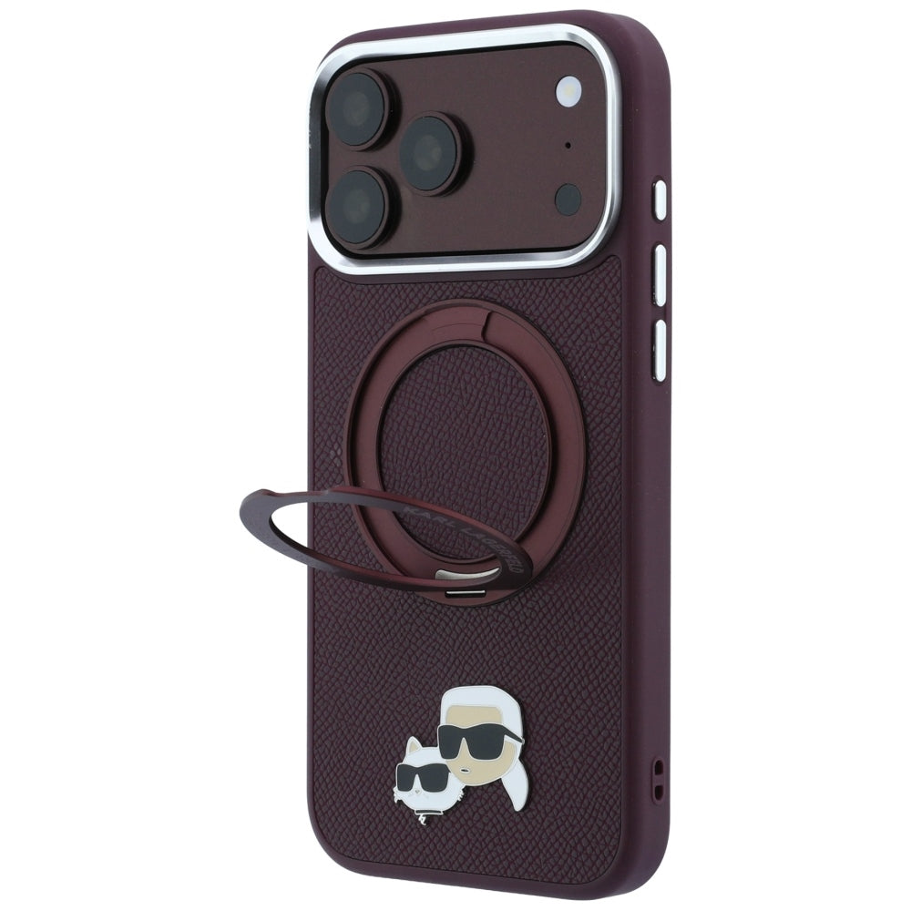 Husa de protectie Karl Lagerfeld Saffiano compatibil cu iPhone 18 Pro / iPhone 17 Pro, Bordo