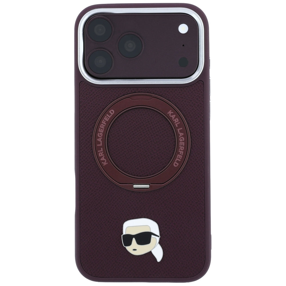 Husa de protectie Karl Lagerfeld Saffiano compatibil cu iPhone 18 Pro / iPhone 17 Pro, Bordo