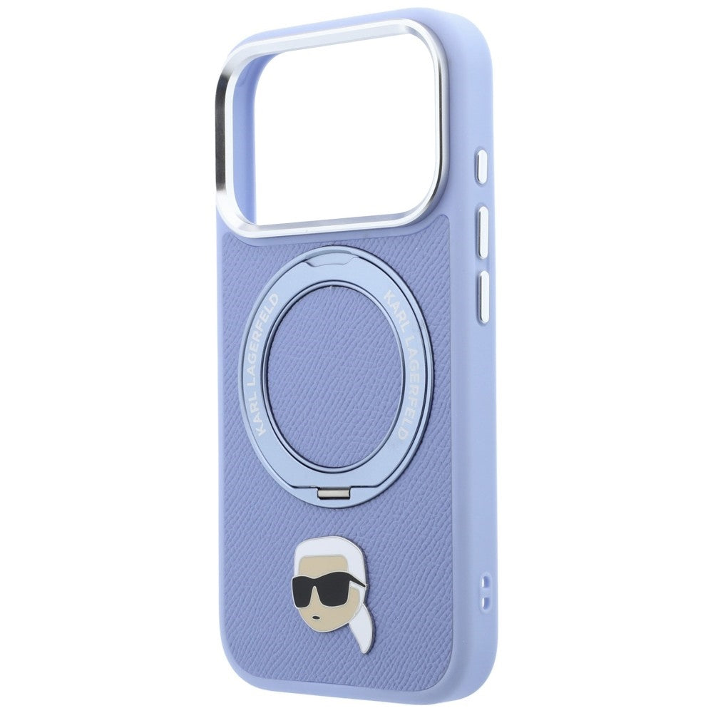 Husa de protectie Karl Lagerfeld Saffiano compatibil cu iPhone 18 Pro / iPhone 17 Pro, Albastru