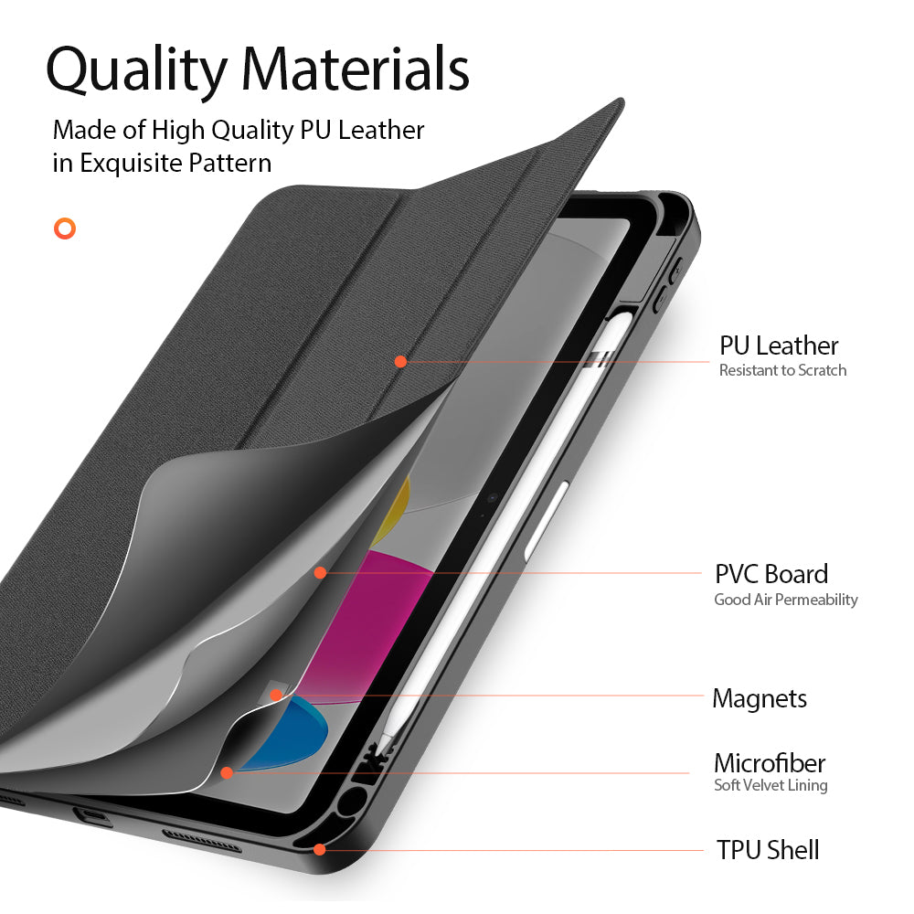 Husa de protectie tableta Dux Ducis Domo Series compatibil cu iPad 10 (2022) 10.9 / iPad 11 (2025), Roz