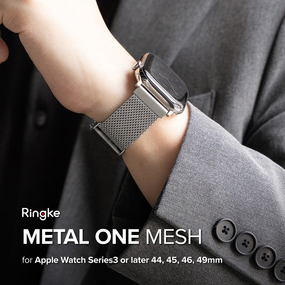 Curea smartwatch Ringke Metal One Mesh compatibil cu Apple Watch 1 / 2 / 3, Argintiu