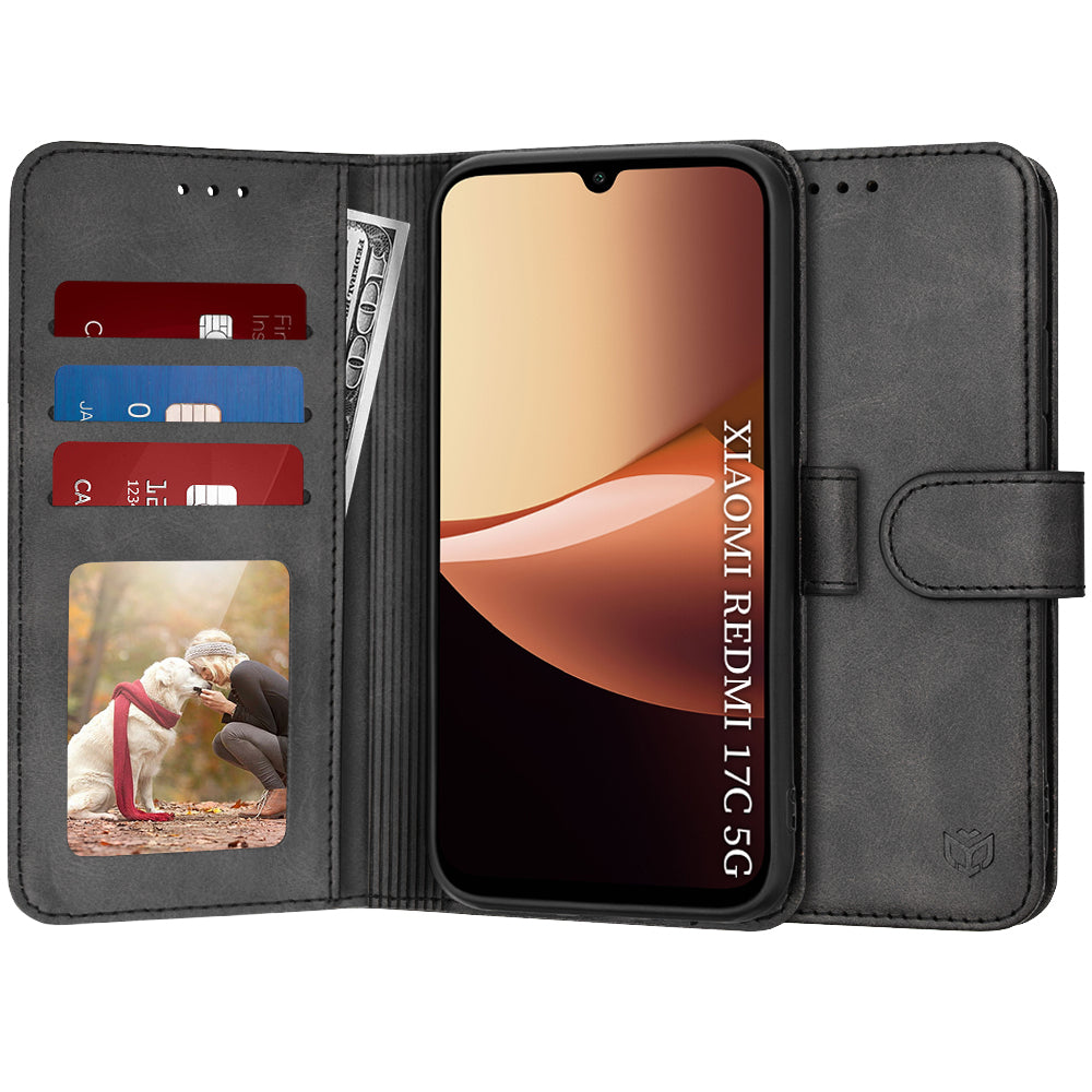 Husa de protectie Techsuit Diary Book compatibil cu Xiaomi Redmi 17C 5G, Negru