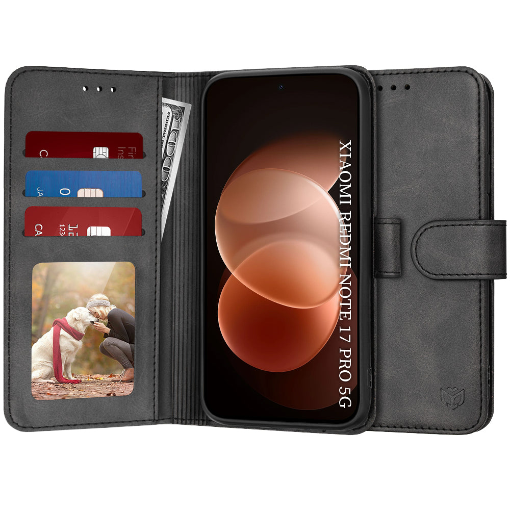 Husa de protectie Techsuit Diary Book compatibil cu Xiaomi Redmi Note 17 Pro 5G, Negru
