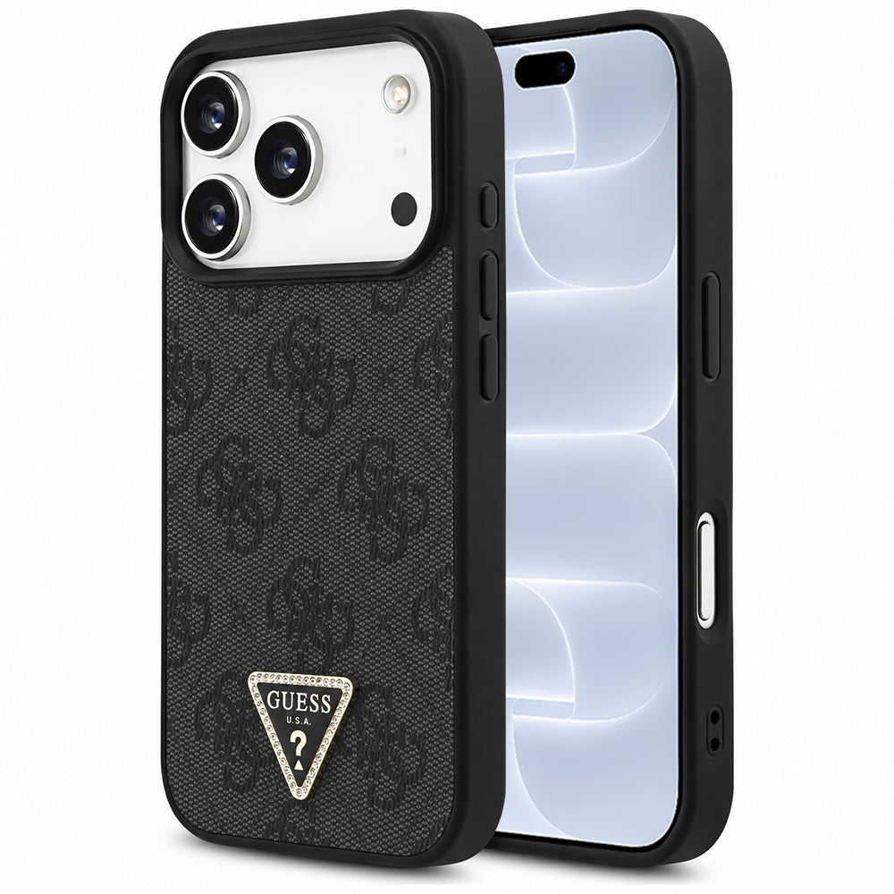 Husa de protectie Guess Leather 4G compatibil cu iPhone 18 Pro / iPhone 17 Pro, Negru