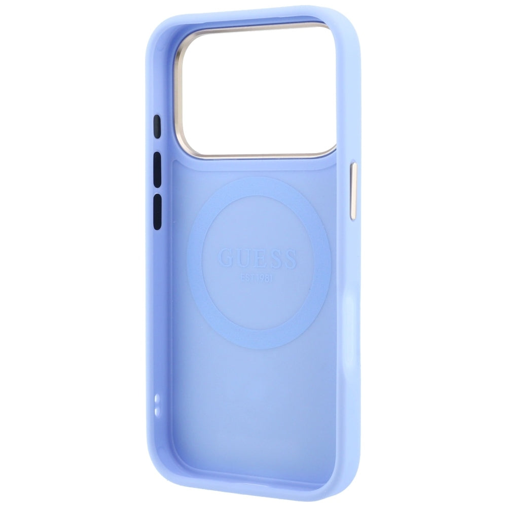 Husa de protectie Guess Peony 4G compatibil cu iPhone 18 Pro / iPhone 17 Pro, Albastru