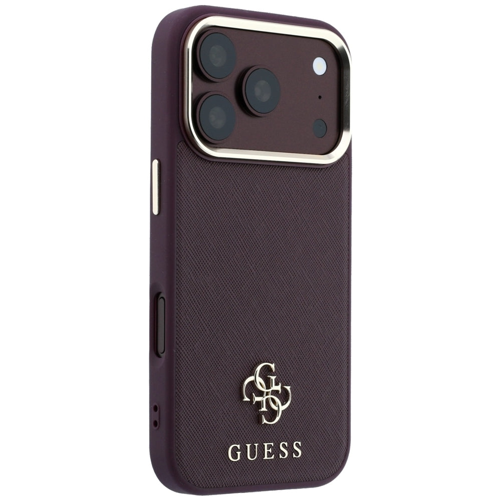 Husa de protectie Guess Saffiano compatibil cu iPhone 17 Pro Max / iPhone 18 Pro Max, Bordo