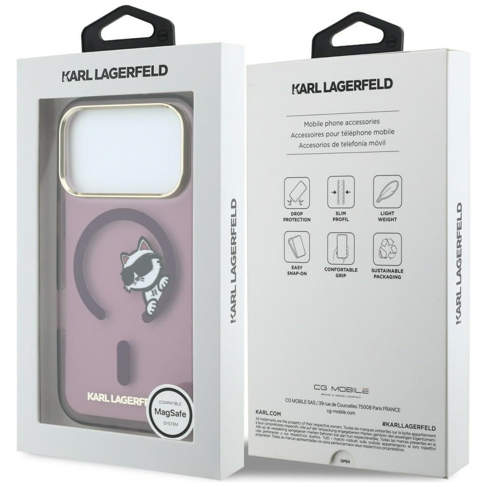 Husa de protectie Karl Lagerfeld compatibil cu iPhone 17 Pro Max / iPhone 18 Pro Max, Roșu Inchis
