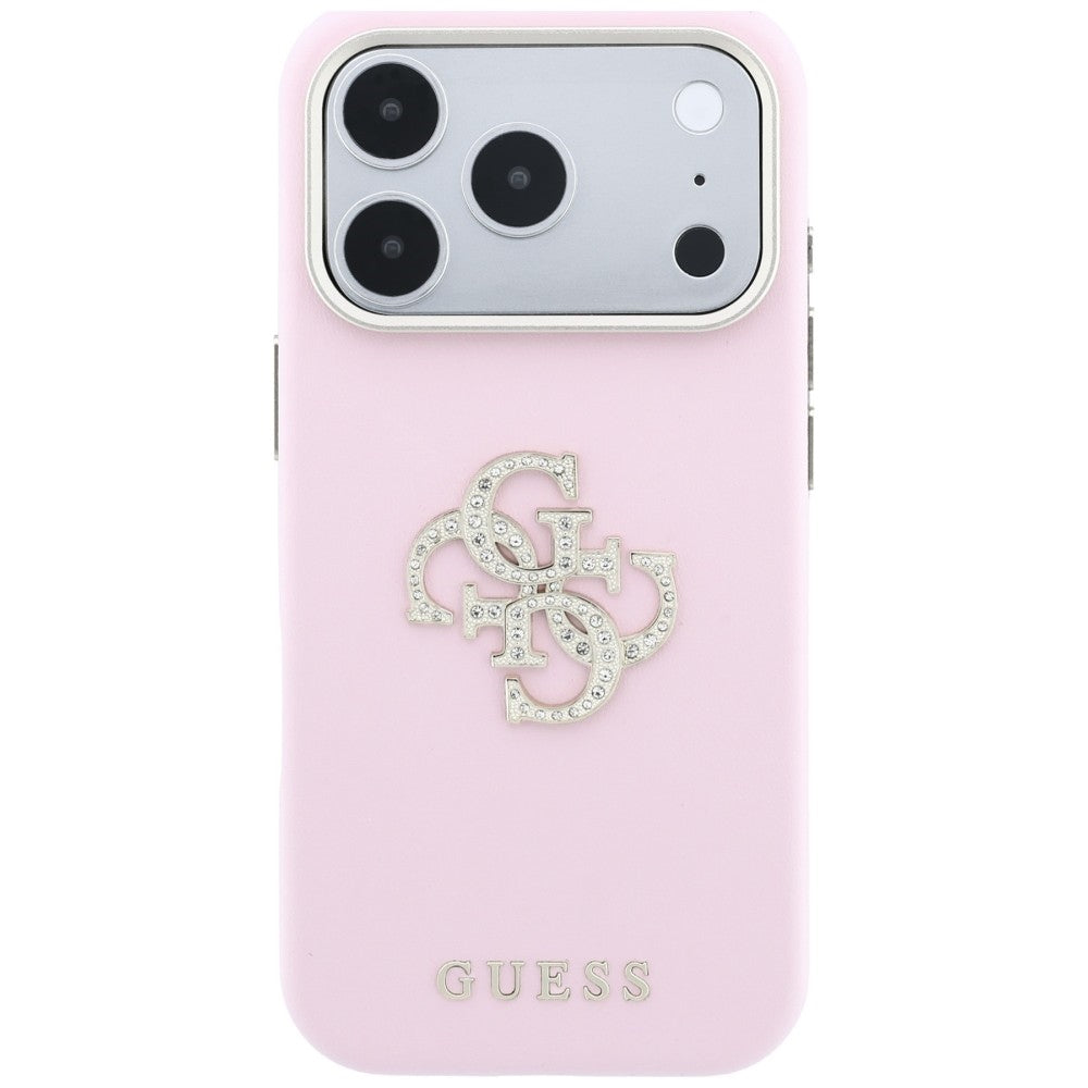 Husa de protectie Guess Smooth Big Strass Logo compatibil cu iPhone 17 Pro Max / iPhone 18 Pro Max, Roz