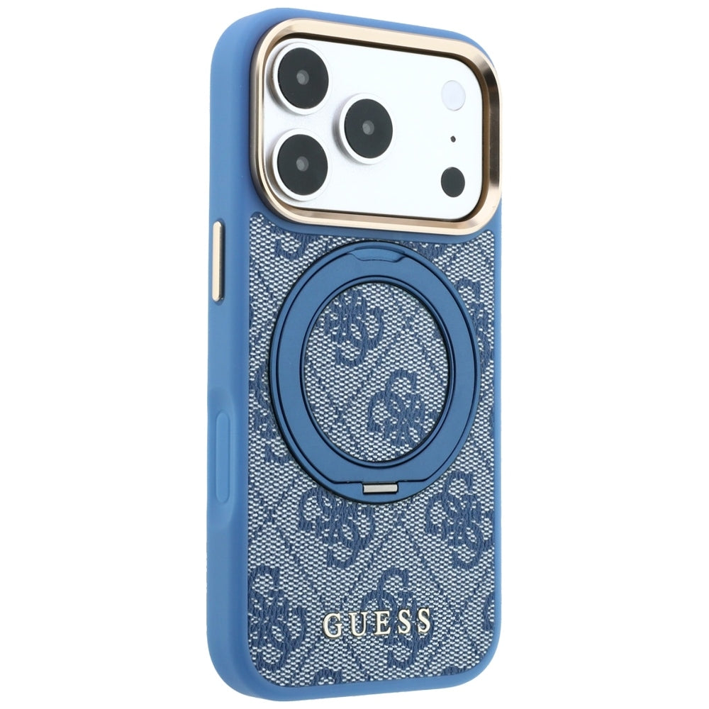 Husa de protectie Guess Ring Stand 360 compatibil cu iPhone 18 Pro / iPhone 17 Pro, Albastru