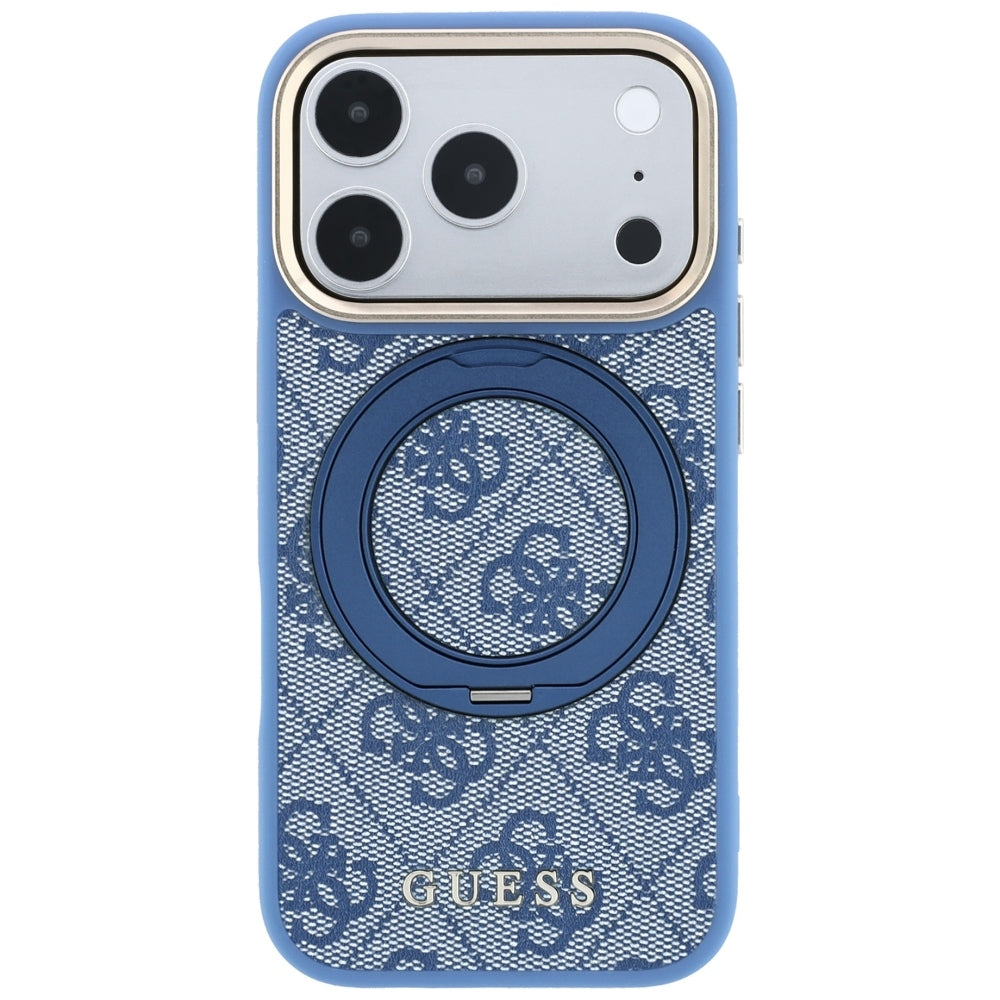 Husa de protectie Guess Ring Stand 360 compatibil cu iPhone 18 Pro Max / iPhone 17 Pro Max, Albastru