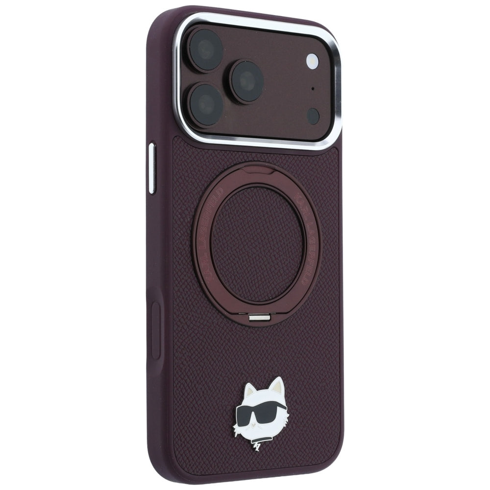 Husa de protectie Karl Lagerfeld compatibil cu iPhone 18 Pro Max / iPhone 17 Pro Max, Roșu Burgundy
