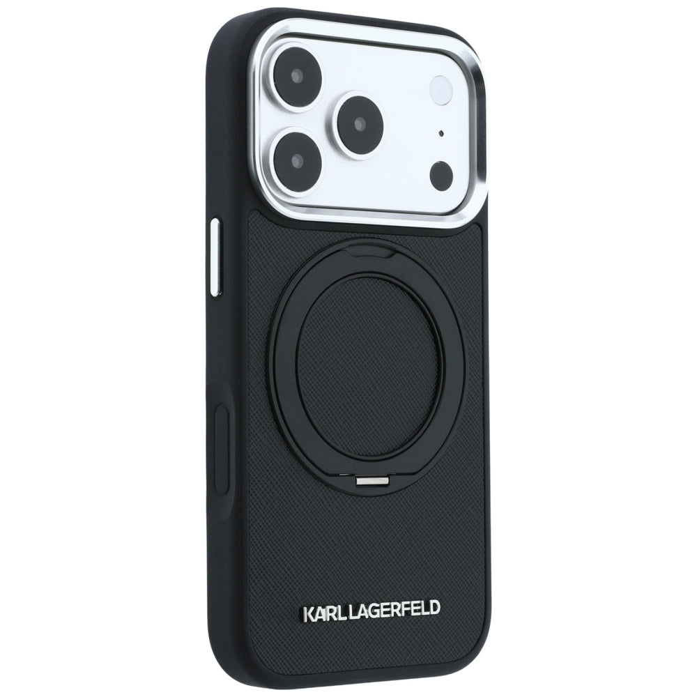Husa de protectie Karl Lagerfeld Saffiano compatibil cu iPhone 18 Pro / iPhone 17 Pro, Negru