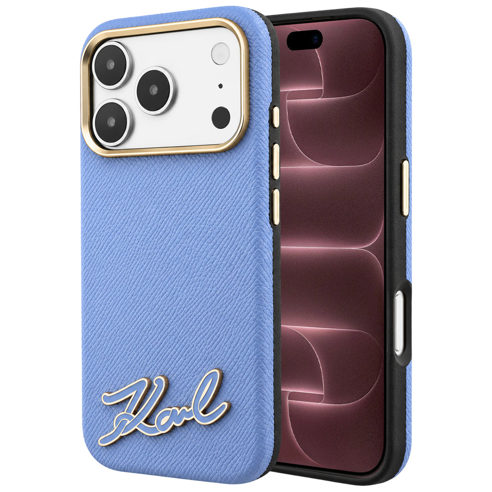 Husa de protectie Karl Lagerfeld compatibil cu iPhone 18 Pro Max / iPhone 17 Pro Max, Albastru