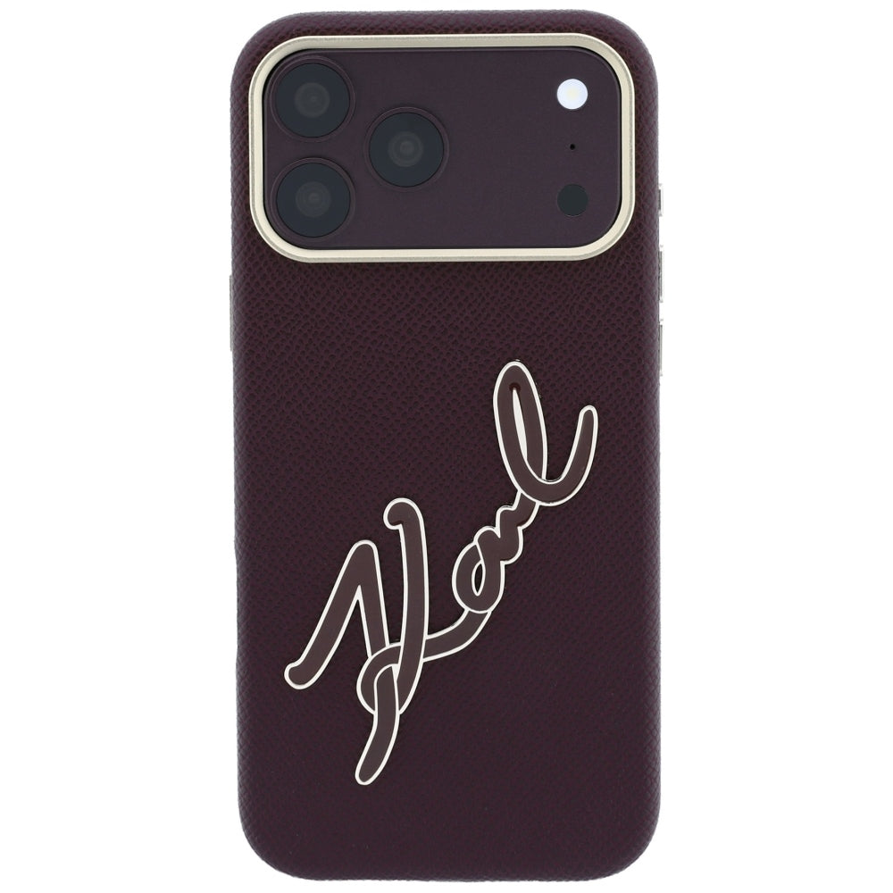 Husa de protectie Karl Lagerfeld compatibil cu iPhone 17 Pro Max / iPhone 18 Pro Max, Bordo