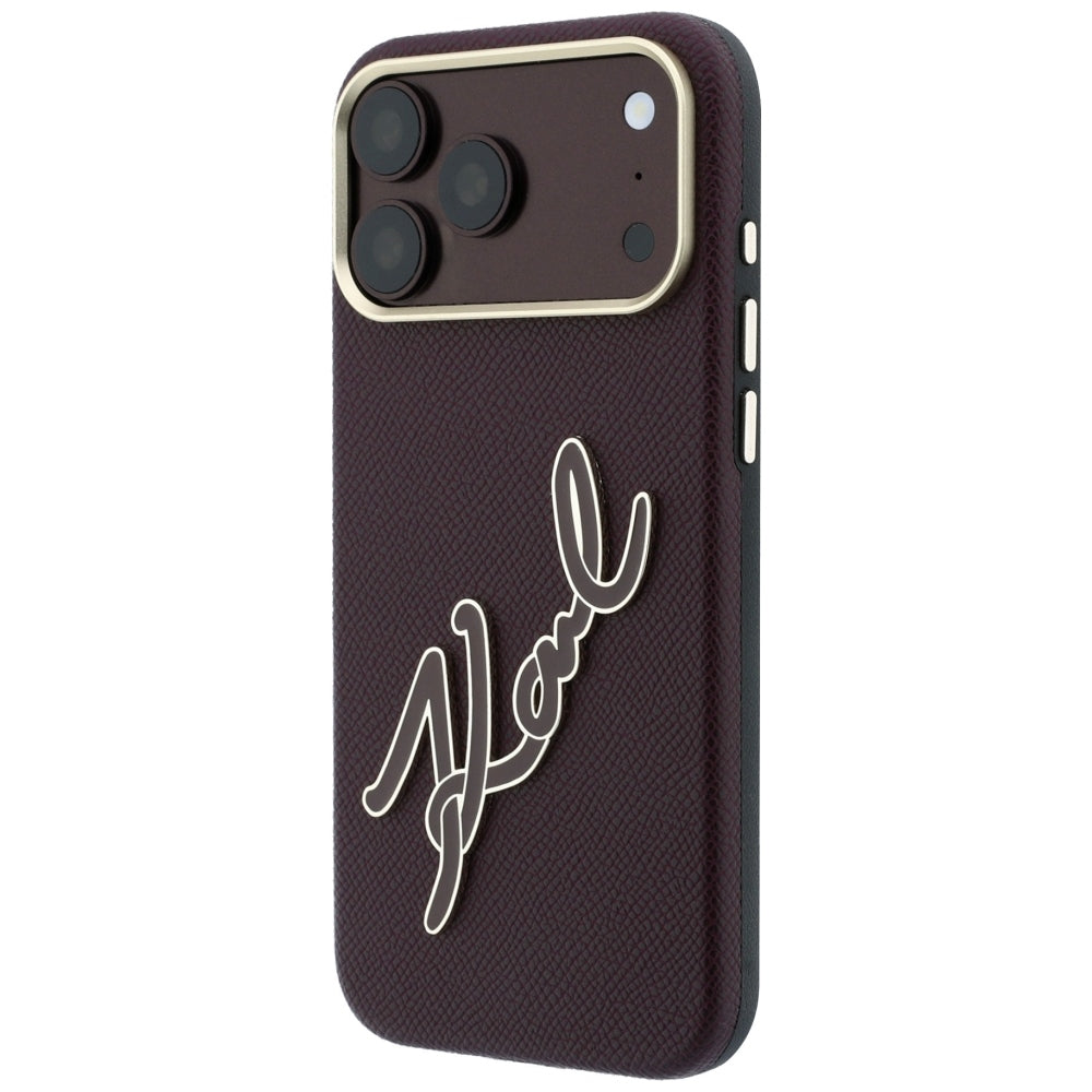 Husa de protectie Karl Lagerfeld compatibil cu iPhone 17 Pro / iPhone 18 Pro, Bordo