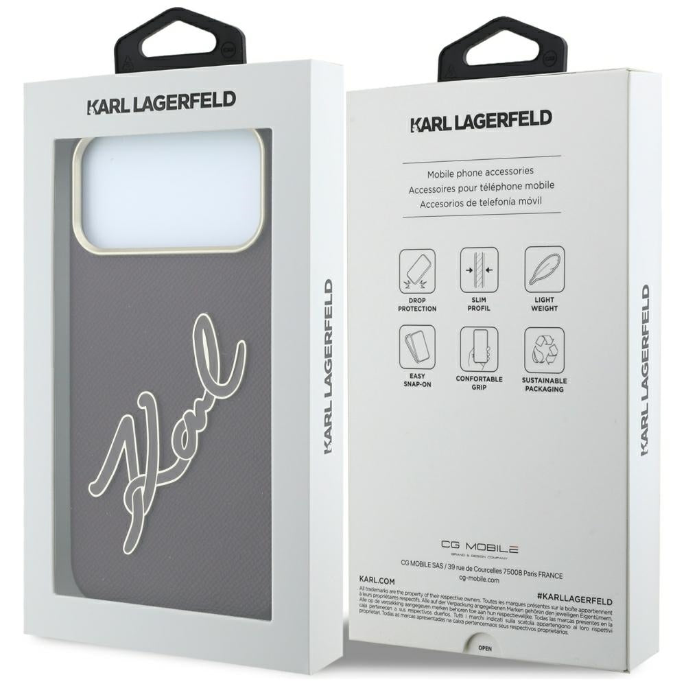 Husa de protectie Karl Lagerfeld compatibil cu iPhone 17 Pro / iPhone 18 Pro, Bordo