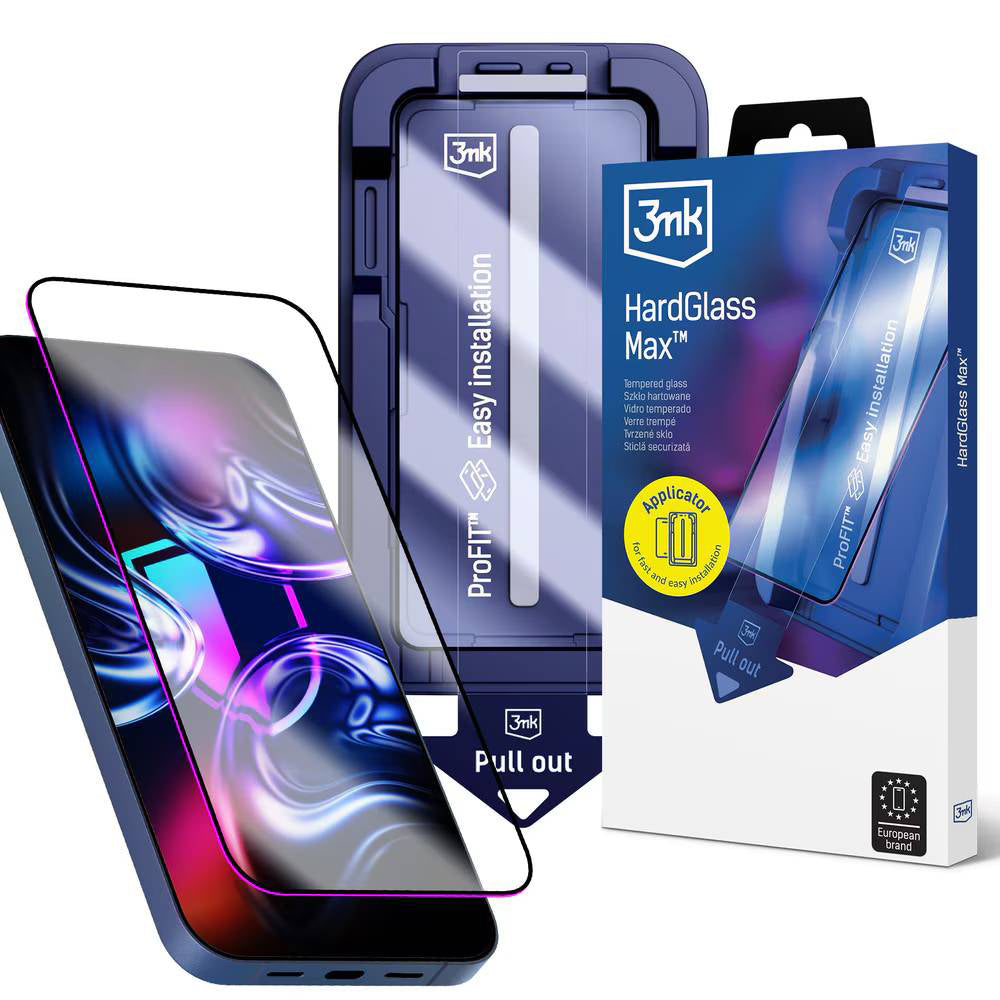Folie de protectie 3mk HardGlass Max compatibil cu iPhone 17 Pro Max / iPhone 18 Pro Max, Negru