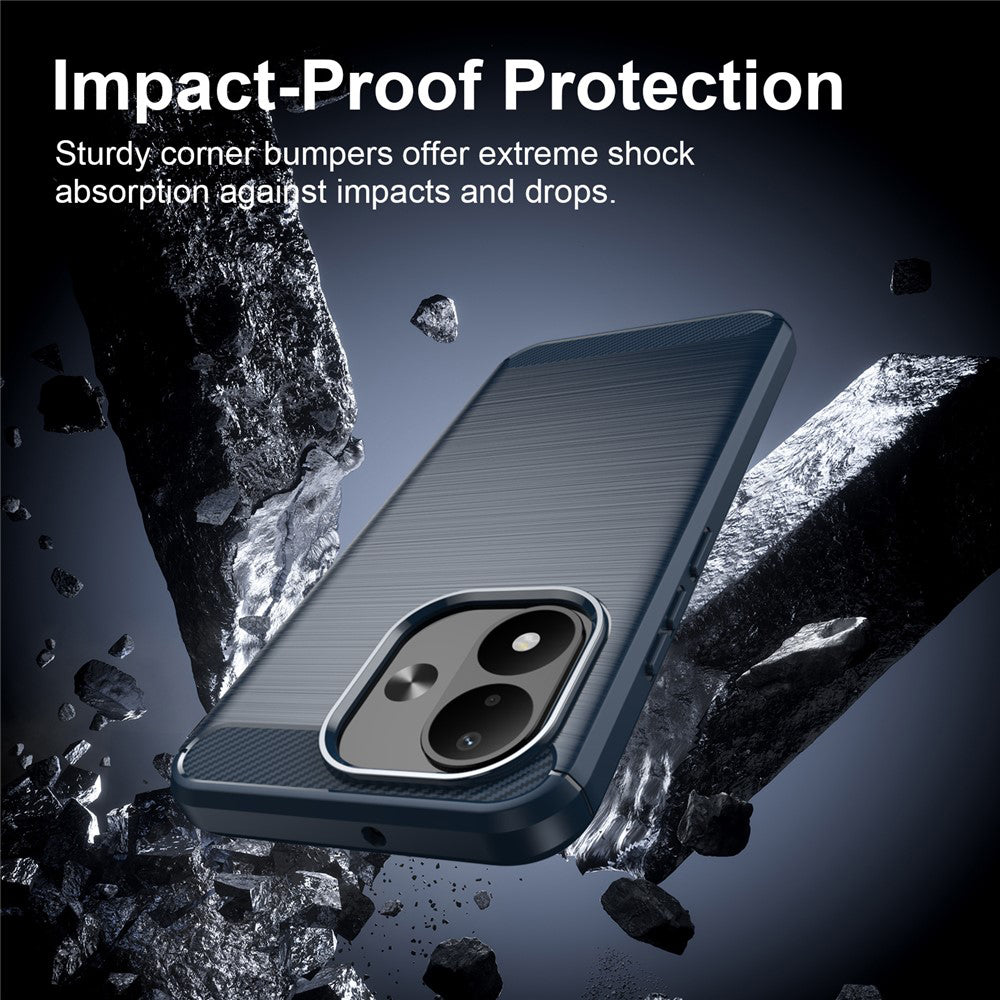 Husa de protectie Techsuit Carbon Silicone compatibil cu Xiaomi Redmi Note 17 4G / Redmi Note 17 5G, Albastru