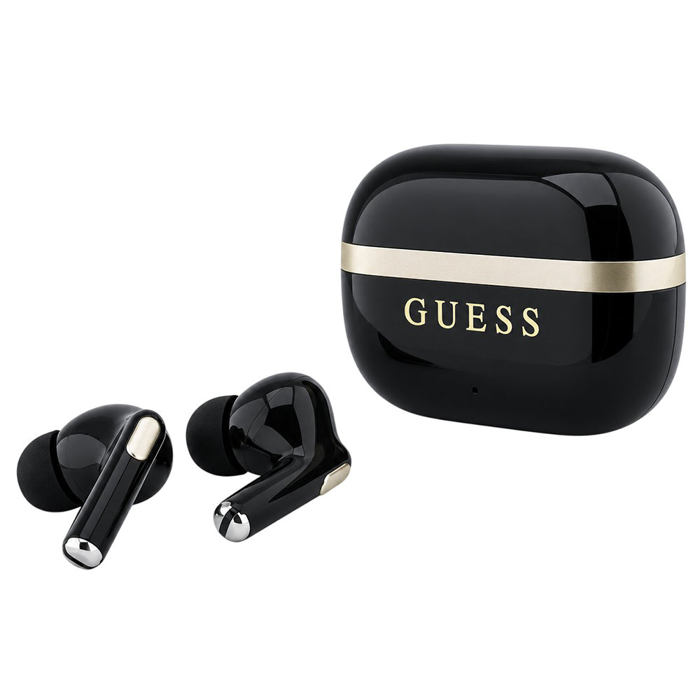 Casti In-ear, BT, TWS - Guess Glossy Gold Line Classic (GUTWSN2HGGSK) - Black