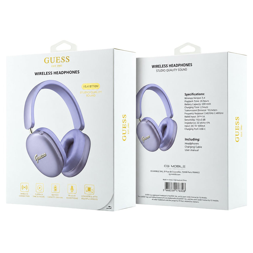 Casti Wireless Guess Metal Script Logo (GUBHP10HMBSU), Bluetooth 5.4, Mov