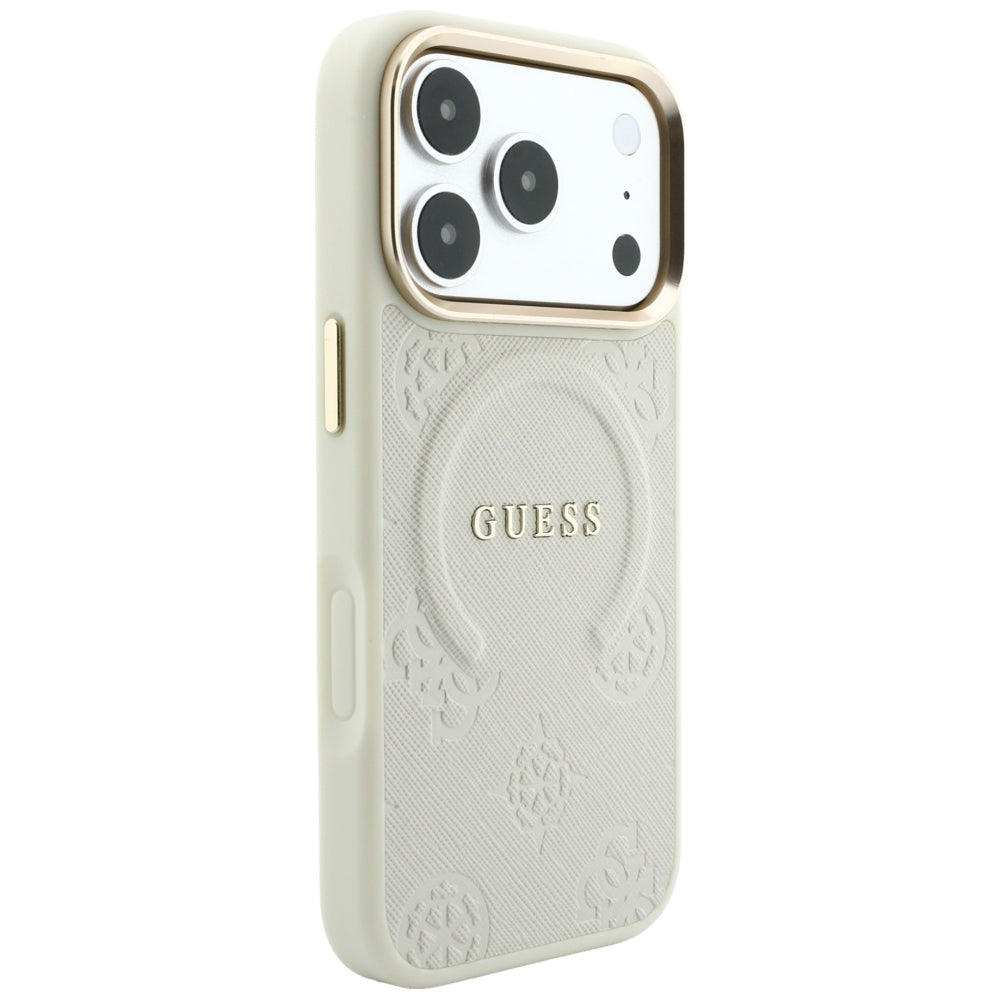 Husa de protectie Guess Saffiano compatibil cu iPhone 18 Pro / iPhone 17 Pro, Bej