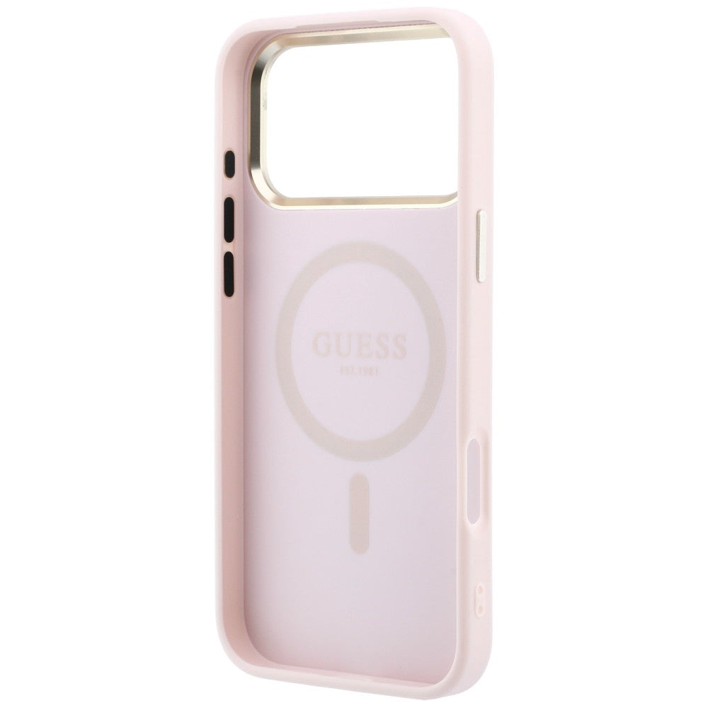Husa de protectie Guess Saffiano Small 4G compatibil cu iPhone 18 Pro / iPhone 17 Pro, Roz