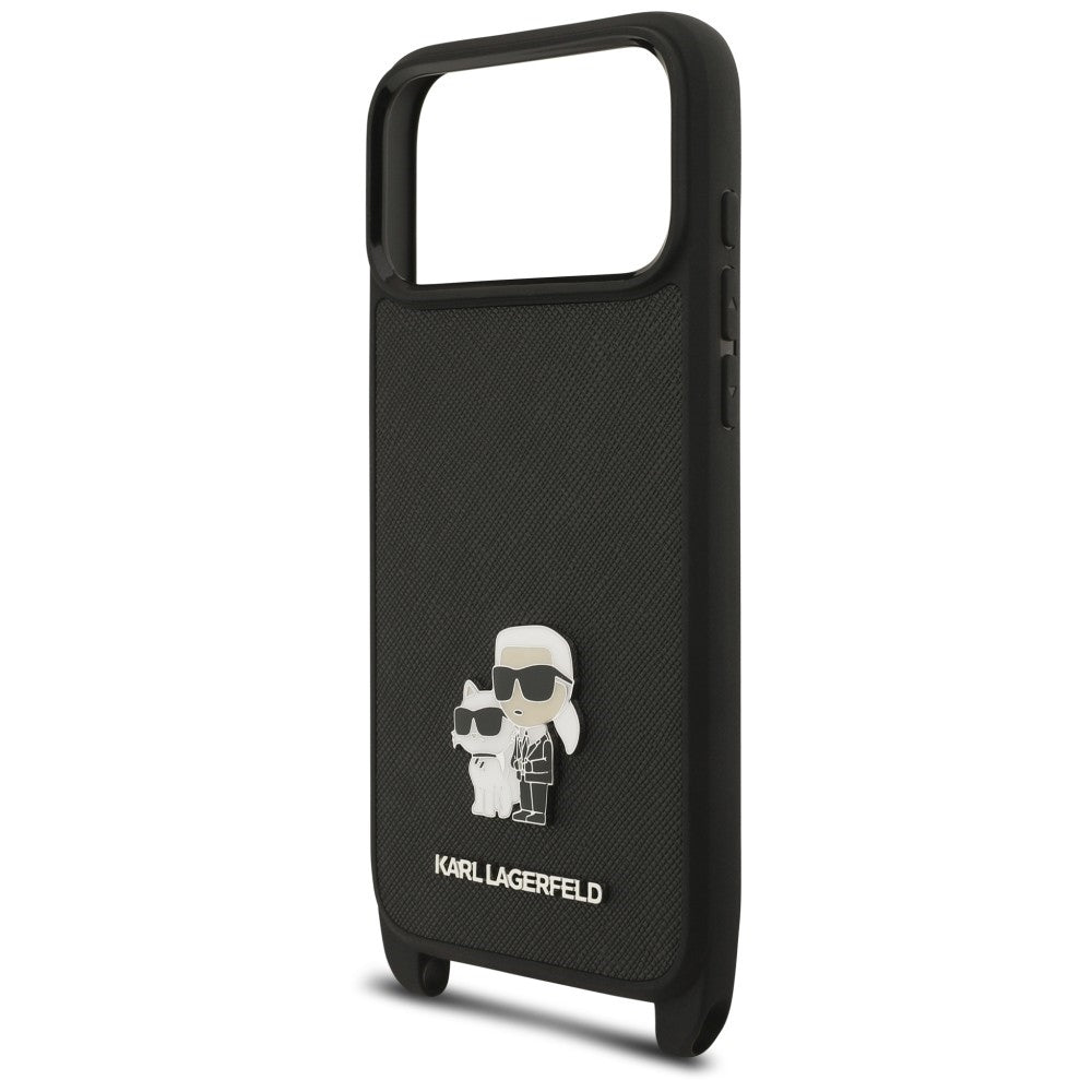 Husa de protectie Karl Lagerfeld Saffiano compatibil cu iPhone 18 Pro / iPhone 17 Pro, Negru