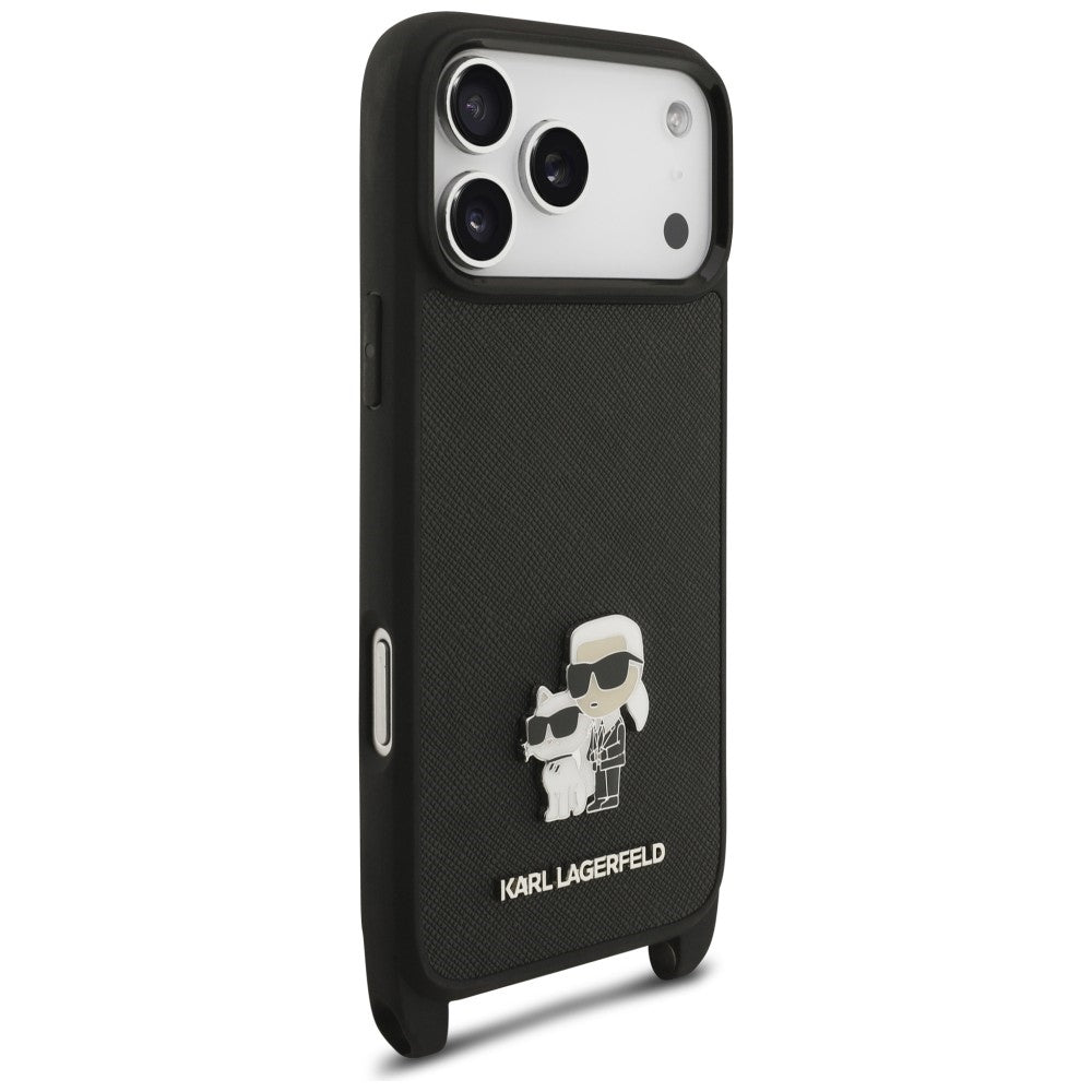 Husa de protectie Karl Lagerfeld Saffiano compatibil cu iPhone 18 Pro / iPhone 17 Pro, Negru